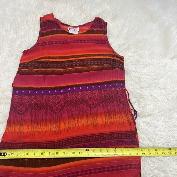 R&K Originals Womens Vintage 90s Red Sleeveless Sheath Abstract Maxi Dress 12P - Picture 7 of 12